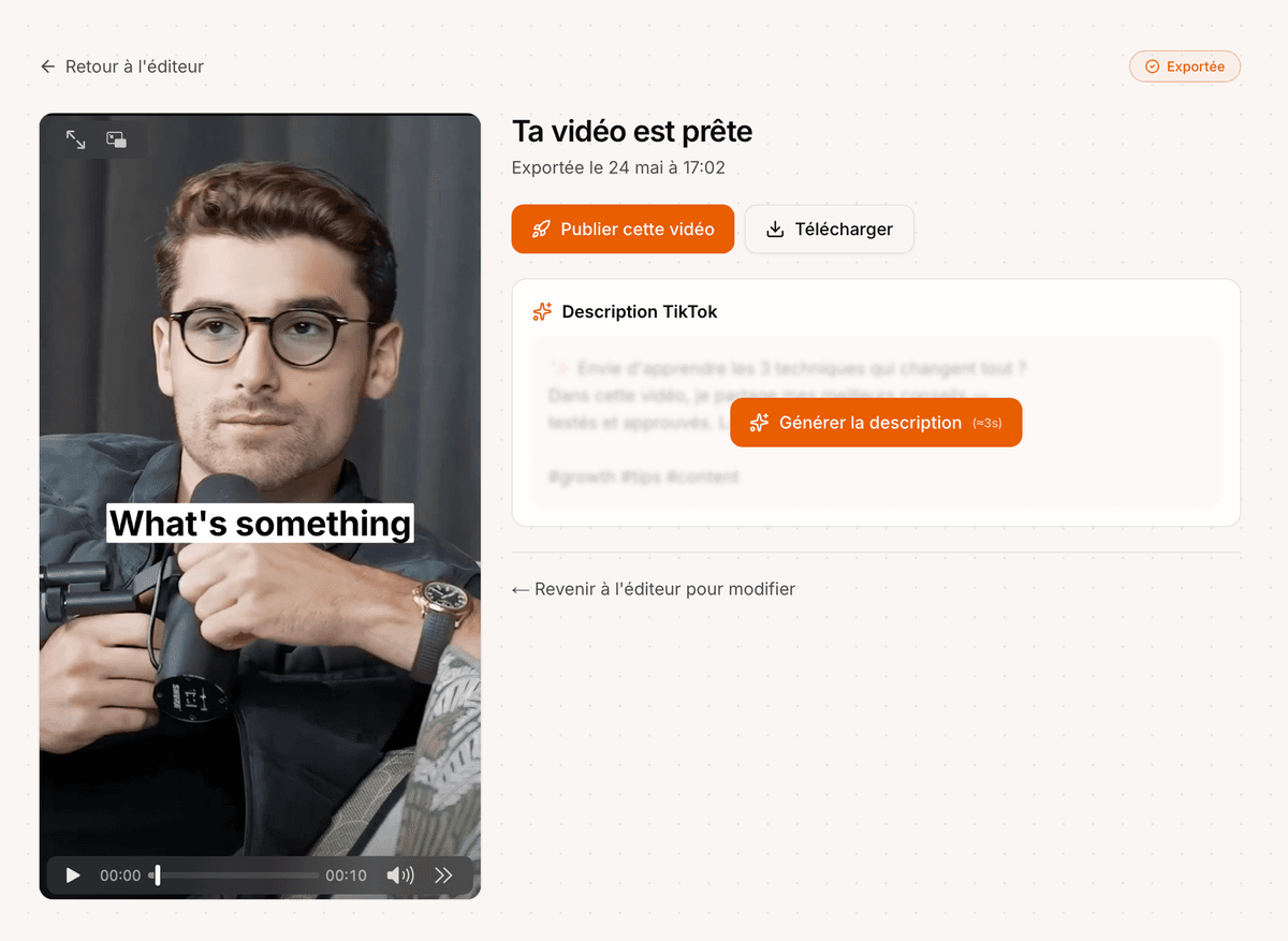 Step 3: Ajuste et exporte — Vervox
