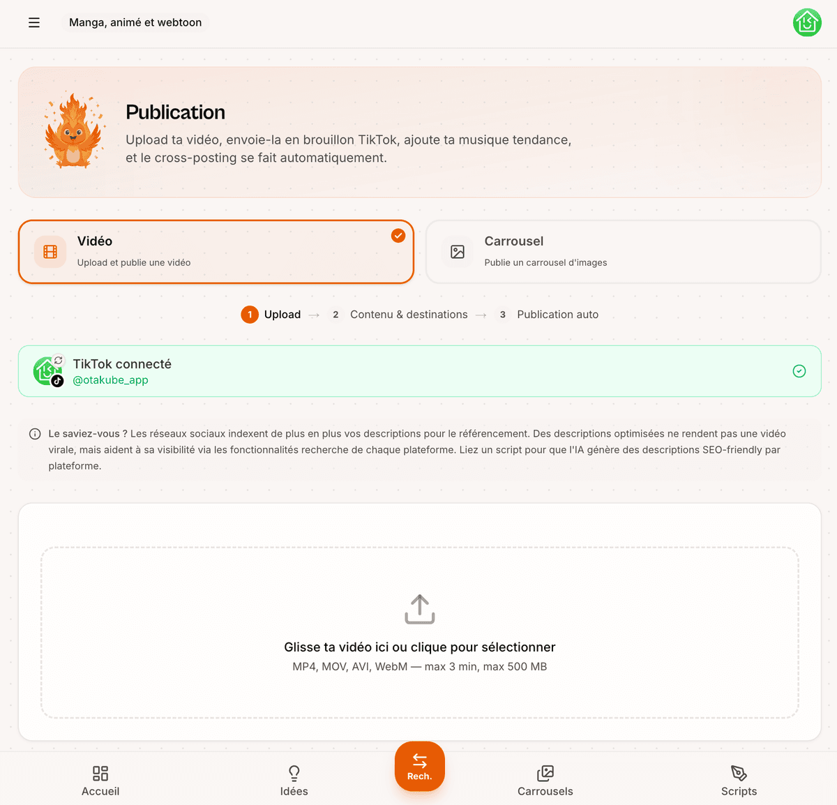 Step 1: Upload your video — Vervox
