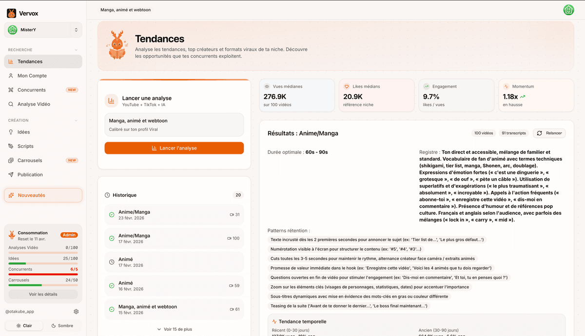 Étape 3 : Agis sur les insights — Vervox